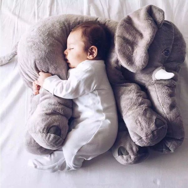 Oreillers 40 cm / 60 cm Mignon Bébé Oreiller Coussin Infantile En Peluche Éléphant Poupée Oreiller Bébé Apaiser Jouets Enfants Chambre Lit Décoration 230309