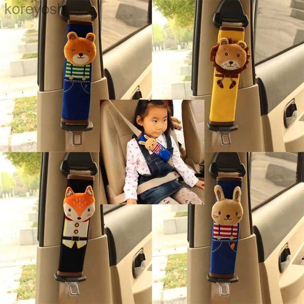 Oreillers bébé ceinture de sécurité de voiture épaulettes voiture dessin animé enfant siège épaulettes Super doux velours bébé siège de sécurité avec housse de protection L231116