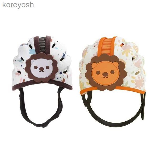 Oreillers bébé casque de sécurité protection de la tête chapeau dessin animé pare-chocs chapeau tête sécurité respirant chapeau pour tout-petit marche CrlingL231107