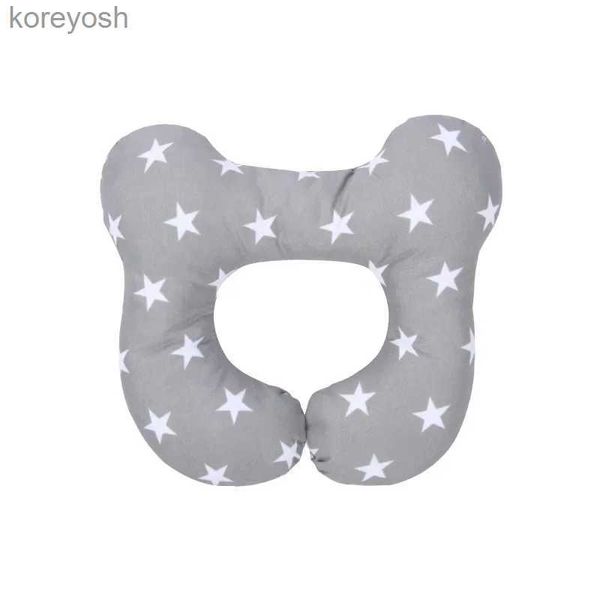 Almohadas Patrón de dibujos animados Bebé Cochecito de viaje en forma de U Almohada para el cuello en forma de cabeza Almohada para bebé Asiento protector de viaje para automóvil Cojín para niños pequeños L231105