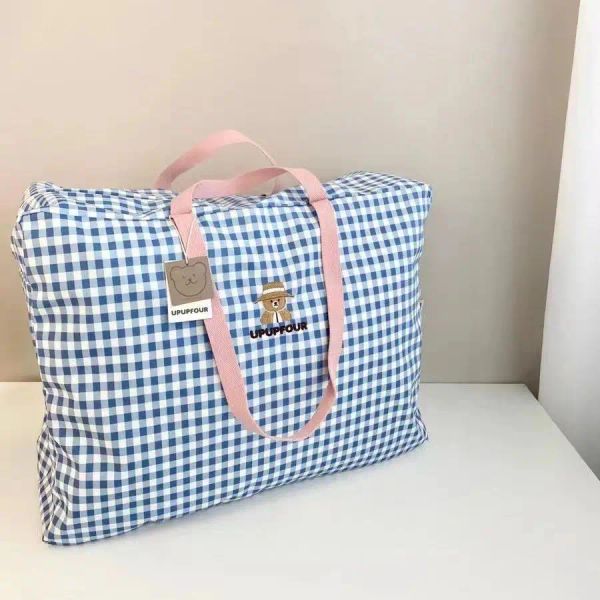 Oreiller Sac maman pour sacs à main à l'hôpital de maternité grande capacité Plaid Plaid Quilt Storage Ferts Baby Articles Organisateur de voyage Sac de voyage