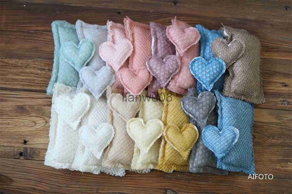 Oreillers Nouveau-né Photographie Props Patchwork Coeur Beau Jouet Posant Mini Oreiller Bébé Photo Props pour Photographie Tissu Accessoires Ensemble x0726