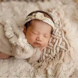 Kussens Tassel retro stijl kussen pasgeboren babyfotografie props handgemaakte gebreide Fotografia accessoires studio fotografie props D240522