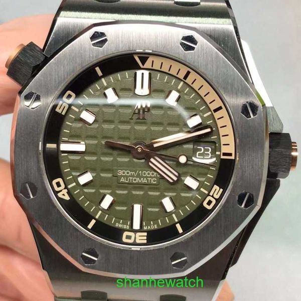Pilot AP Reloj de pulsera Royal Oak Offshore Series 15720ST Reloj 42 mm Reloj mecánico automático verde para hombre