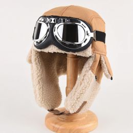 Pilote lei feng chapeau hiver de protection des yeux épaissie des hommes chapeau chapeau de protection contre l'oreille en cachemire chaud en cachemire chaud ski