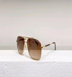 Pilot Square Sunglasses Goldbrown Shombs Mens Luners Shades 1206 Sonnenbrille Wrap Occhiali da Sole Eyewear UV avec box2139100