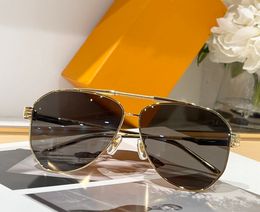 Lunettes de soleil pilotes Gold Metal / Grey Grey Grey Lens Menes Mentes Sonnenbrille Shades Sunnies Gafas de Sol Uv400 Eyewear avec boîte