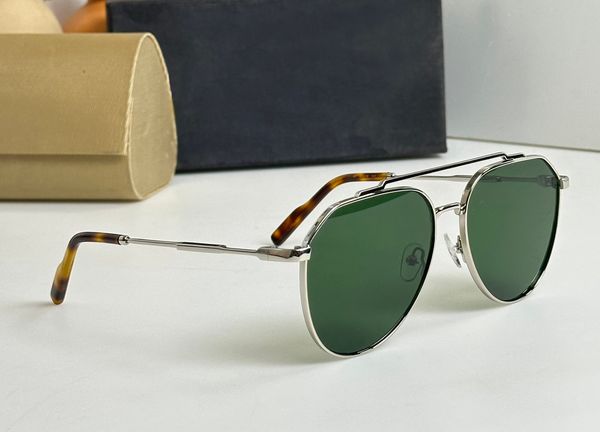 Lunettes de soleil pilote argent métal/vert 2296 lunettes de soleil de créateur pour hommes nuances UV400 lunettes avec boîte