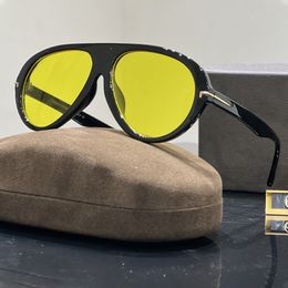 lunettes de soleil pilote tom lunettes de soleil femme hommes lunettes de soleil designer Avant-garde silhouette personnalité lunettes de mode lunettes de soleil jaunes lunettes unisexes uv400