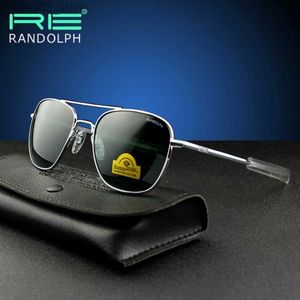 Pilot USA.re Lunettes de soleil Men de la marque de qualité supérieure Designer Randolph Agx Temperred Glass Lens Ao Sun Glasses Male QF562 Q231120