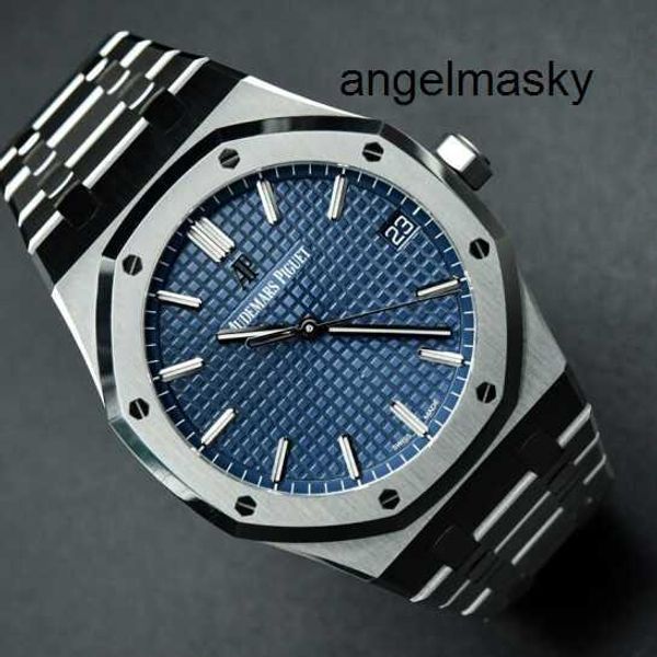 Montre pilote mouvement montre-bracelet AP montre-bracelet montre pour homme Royal Oak série 15500ST précision acier plaque bleue 41 mm diamètre automatique mécanique affaires loisirs W