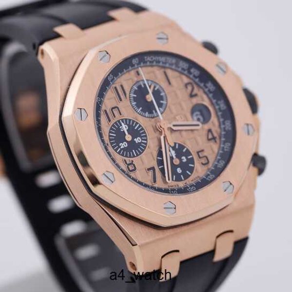 Montre pilote Top montre-bracelet AP montre-bracelet Epic Royal Oak 26470OR montres pour hommes or rose 18 carats automatique mécanique suisse célèbre montre de sport de luxe avec diamètre