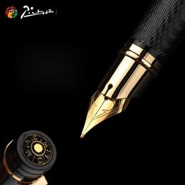 Pimio Picasso Fountain Pen Picasso PS 917 Gold Clip Silver Student Teacher Business Roman Style Gift Box Packaging Y200709