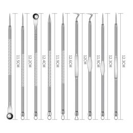 Pimple Popper Tool 9 PCS Blackhead Remover Comedone Extractor Kit voor een snelle en gemakkelijke verwijdering van puistjes met puistjes Zit die voor het voorhoofd wordt verwijderd gezicht en neus