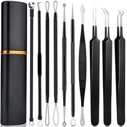 Kit d'outils Pimple Popper 10 PCS Remover Blackhead Remover Comedone CTOR Kit Zit Retour pour les outils de soins de la peau du front et du nez 240422