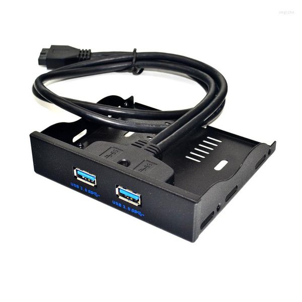 Pin 2 puertos USB 3,0 Panel frontal 3,5 pulgadas USB3.0 Hub adaptador de Cable de expansión soporte de Metal para PC escritorio disquete Bay