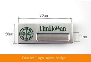 PIN label holder frame badge PIN ID card logo mark worker staff personnel employee name label card holder Aluminum metal badge 1 order