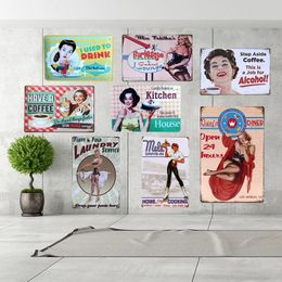 Pin Up Girls Vintage Metal Tin Sign Poster Sexy Woman Borden Chic Art Painting Cafe Pub Bar Club Casino Wall Home Decoratie Man Cave Decor Home Decor Maat 30x20cm W01