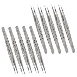 Pincet 10PCS Elektronica Pincet ESD Rechte Tip Precisie Roestvrijstalen Tang SMD BGA Telefoon Reparatie Handje Groothandel