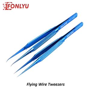 Pincet Relife Titanium Alloy Précision Flying Wire Blue Tweezers pour le Soudeur de téléphone mobile