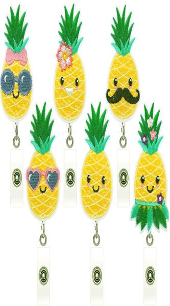 Badge ananas bobine broched broches rétractables id de traction de longe du porte-clés de la carte de touche épingles de bague à fruits 9738996