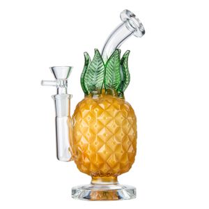 Ananas Bong Narguilés Tube Droit Épais Verre Bongs Recycler Heady Dab Huile Rigs Bubbler Tuyaux D'eau 14.5mm Joint Femelle Avec Bol WP2194 En Gros