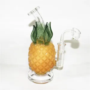 Ananas Bong Hookahs Unieke grote glazen bongs 5 mm Hoofd geelgroen