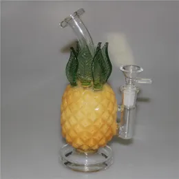 Ananas Fruits narguilé bongs Bubble inline perc fumer conduites d'eau 20 cm de haut bécher verre bong huile dab rigs cendrier quartz banger