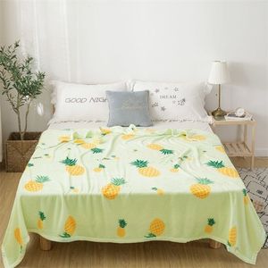 ananas Hoge kwaliteit Dikker pluche sprei deken 200x230cm Hoge Dichtheid Super Zachte Flanellen Deken voor de slaapbank Auto 20113171