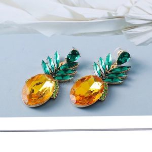 Boucles d'oreilles pendantes en strass ananas pour femmes, bijoux de noël en cristal de haute qualité, mignons, nouvelle mode