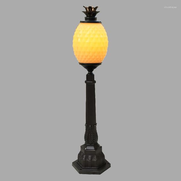 Lampe de pelouse en forme d'ananas E27, moderne, étanche IP55, pilier lumineux en aluminium, extérieur, cour, Villa, paysage