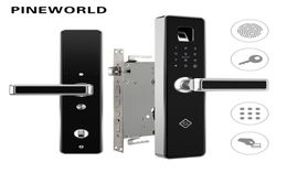 Pineworld Biométrique Empreinte digitale Smart Lockhandle Electronic LockFingerprintFidKey Topp Screen Digital Motword Lock 2019284929