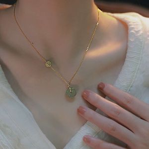 Ping an joy hotan jade peace boucle pendante collier femmes fu chaîne de la marque