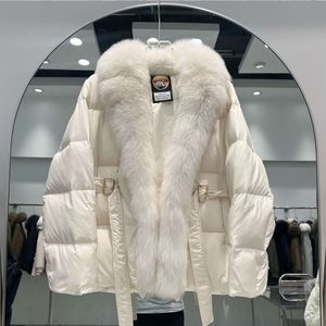 Pinghu Factory's echte vossenveren kraag ganzendons pak Luxe bont wit ganzendons pak dames high-end best verkopende damesstijl