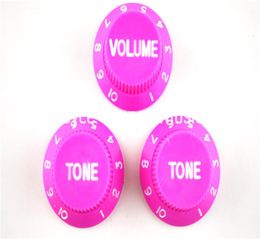 Perillas de control de guitarra eléctrica, color rosa, 1 volumen, 2 tonos, para guitarra estilo Fender Strat, Wholes1139620