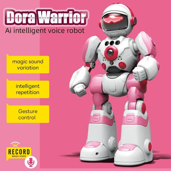 Pink 24g RC Robot Remote Control Programming Inglés Espacio táctil Gesto Gesture Dance Children Regalo 240321