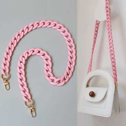 Bolso de cadena de acrílico rosa, bolso para axilas, cinturón de hombro, reemplazo de cadena, bolso cruzado para mujer, banda ancha de mano 230309