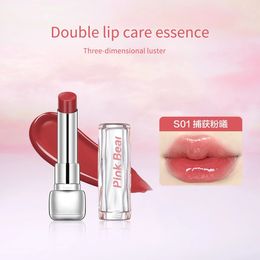 Pink Bear Mirror Solid Lip Glaze Lipstick Hidratante Lip Gloss Cosmetics Beauty Makeup Glaszed Nutritious Sweet Lips 240529