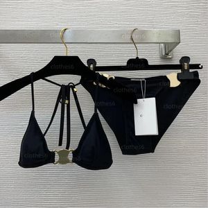 Roze bikini -ontwerper Swimwear vrouwen zwempak sets driehoeksbanden sexy strandkleding mode feest hoogwaardige backless zwempakken bikinis dames duikpak