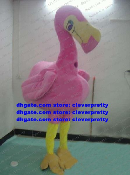 Pink Bird Red-crowned Crane Avestruz Mascot Costume Flamingo Turkey Tallstrider Personaje de dibujos animados para adultos Traje Temple Fair Family Gifts No.626