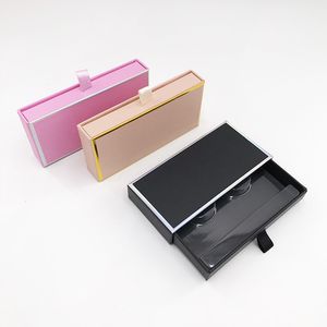 Cajón de colores rosa / negro / dorado Cajas de pestañas con bandeja transparente Embalaje de etiqueta privada personalizada Estuches de pestañas de visón 10/30/50 piezas Paquete de tira de pestañas Proveedor de Wholesdale