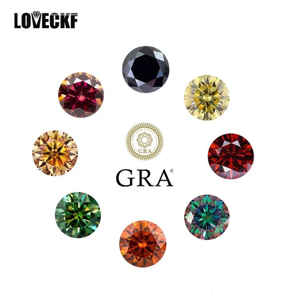 Rose noir vert bleu jaune violet gris rouge en vrac avec certificat pierre ronde GRA diamants pierres précieuses 240106