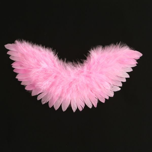 Pink Black White Angel Feather Wings Craft Mini Ala para adornos DIY Costume Doll Fotografía Halloween Boda de Navidad