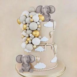 Pink Blue Baby Elephant Cake Topper Set Decoraciones de bola de pastel para el primer cumpleaños Baby Shower Tail Decorating Herramientas