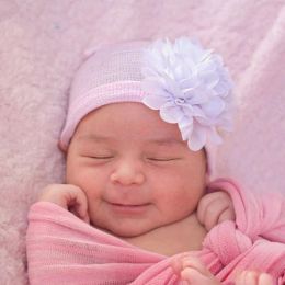 Bleu rose bébé bébé bonnet Hôpital Hôpital Fleur Baby Tam à la maison