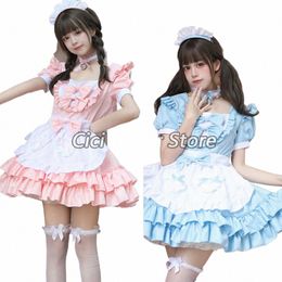 Rose Bleu Belle Lolita Maid Dr Femmes Filles Kawaii Jupes Halen Party Cosplay Costume Sexy Maid Uniformes Costume Bandeau 043q #