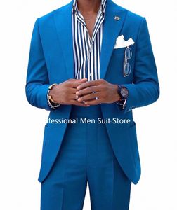 Suisses mâles roses / bleus Suisses masculines Party de vêtements de mariage Partage de blazer sur mesure 2pcs pantalon de veste slim