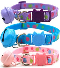 Largeur violet bleu rose 1 cm collier de chat avec cloche mixte couleurs cols en nylon sûr pour les chats ou les petits chiens2872581