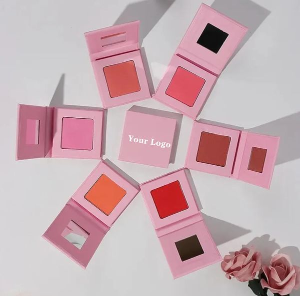 Palette de poudre de fard à joues rose, produits personnalisés, maquillage mat, imperméable, fards à joues végétaliens, articles en gros pour la revente en vrac, 5 pièces 231227