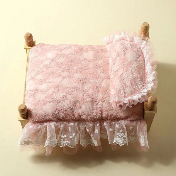 Mat de pographie en dentelle née rose avec un mini matelas pose matelas bébé pour polag potill